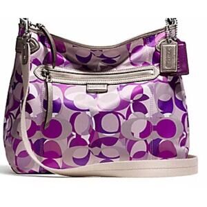 Coach Coach Lilac Signature Canvas and Leather Crossbody Bag B000449